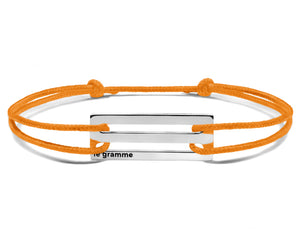 bracelet cordon orange perforé le 2,5g